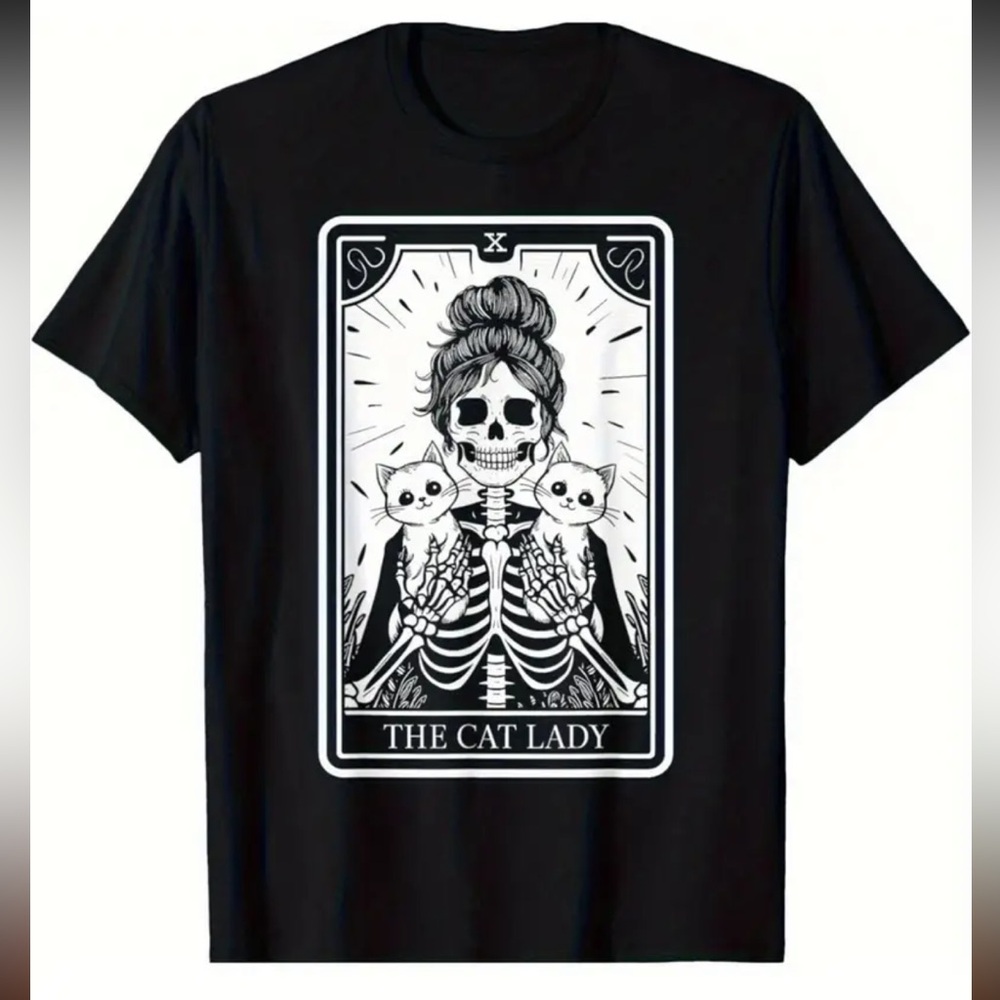 The Cat Lady black tshirt size XL